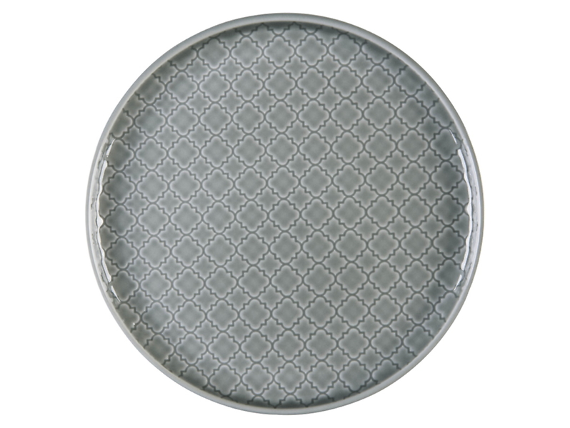 Talerz deserowy Marrakesz ceramiczny szary 40026