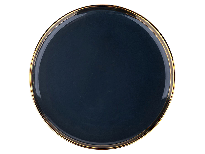 Talerz deserowy porcelanowy NBC Aurora Gold granatowy 41518
