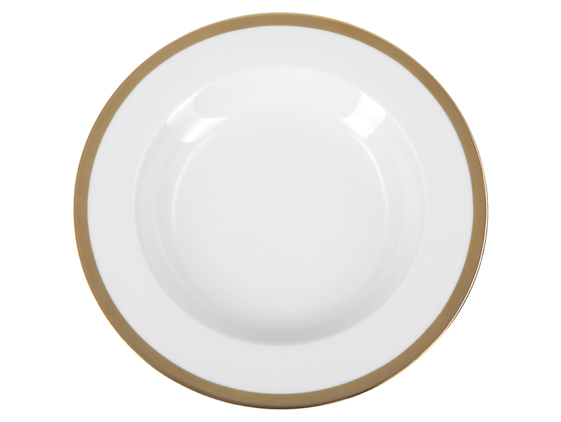 Talerz głęboki Gold porcelanowy biało-złoty 12979