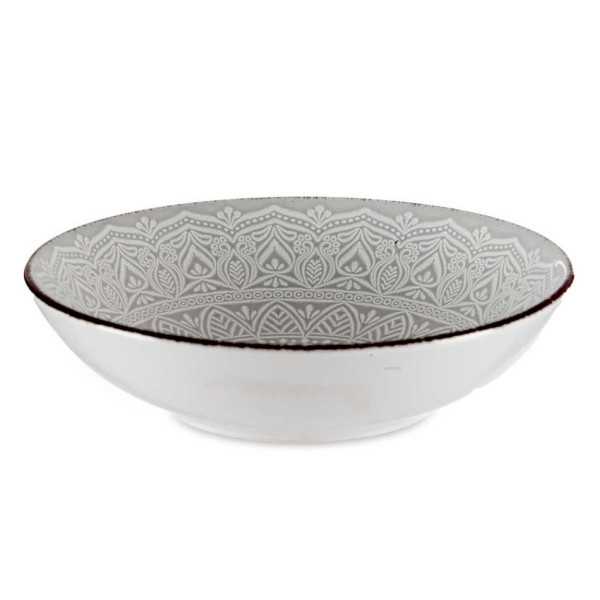Talerz głęboki MANDALA 20 cm szary kamionka 841232