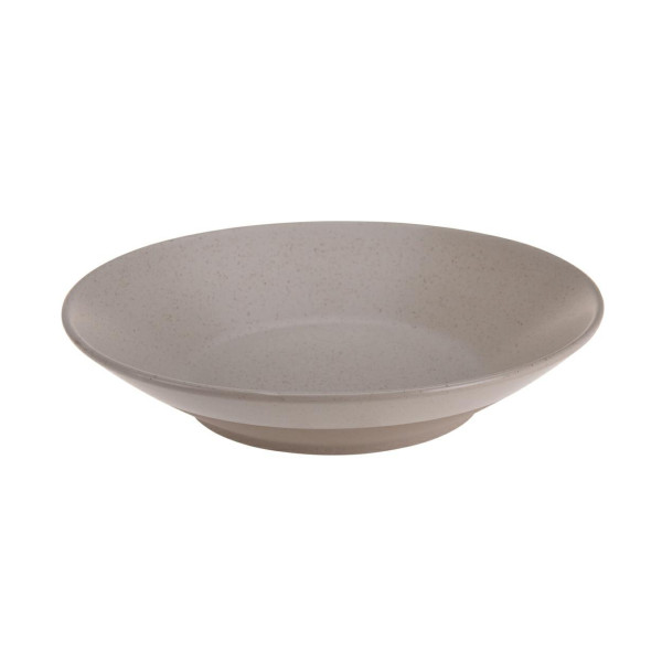 Talerz głęboki z kamionki beżowy 21 cm styl boho do zupy sałatek serwowania 1064607