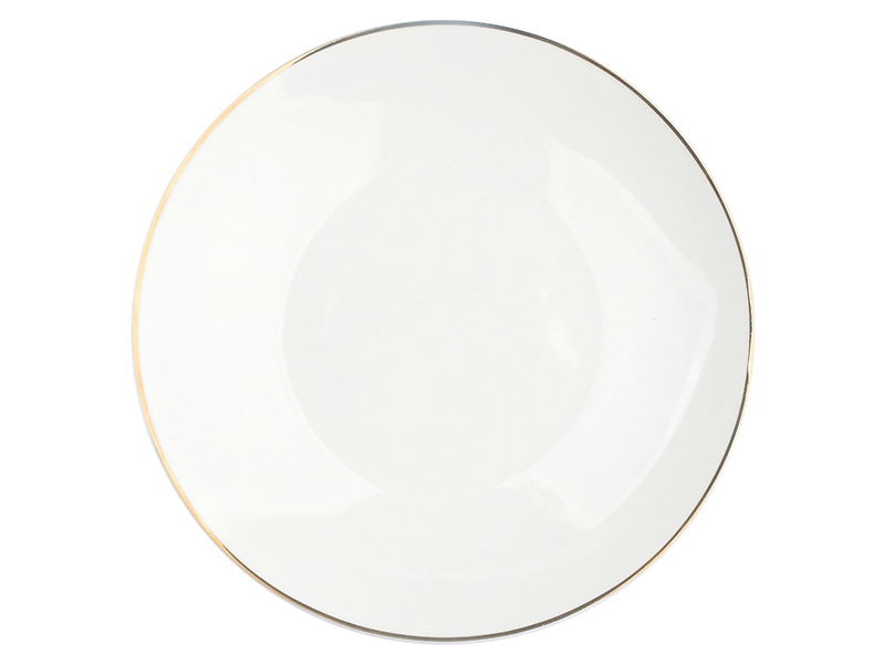 Talerz obiadowy Bella porcelanowy biało-złoty 35183