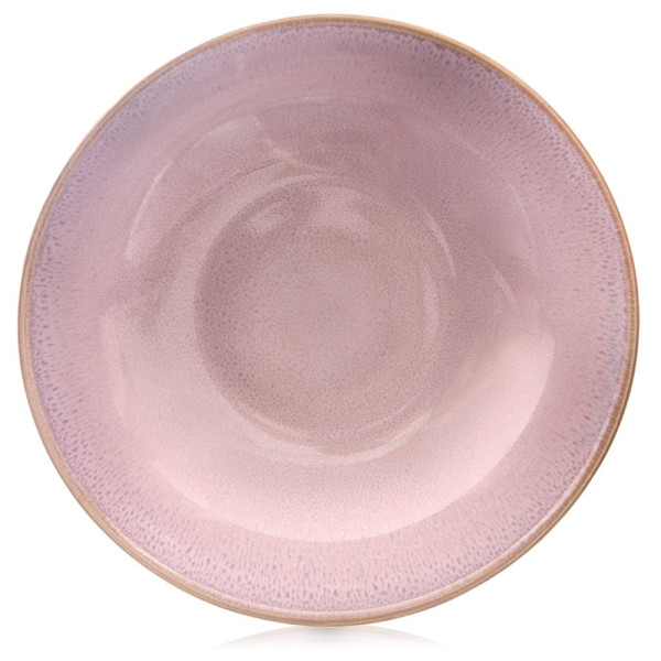 Talerz obiadowy głęboki ceramiczny różowy GLAZE 21 cm 790799