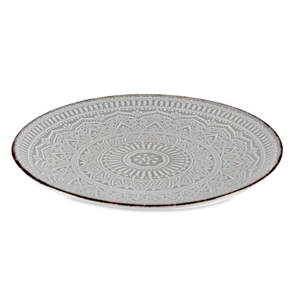 Talerz obiadowy MANDALA 27cm szary kamionka 841236