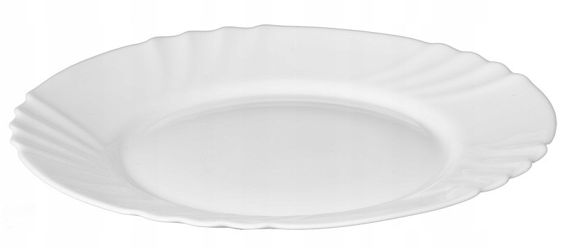 Talerz Obiadowy Płytki Okrągły Biały 25cm 1szt 155271