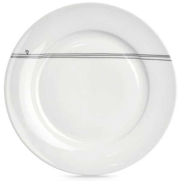 Talerz obiadowy płytki porcelanowy biały SERCE 27 cm 326918
