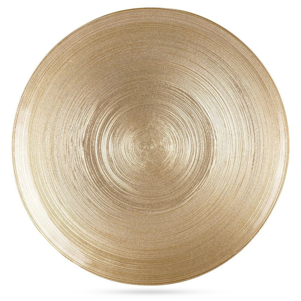 Talerz obiadowy płytki szklany złoty 28 cm 315969
