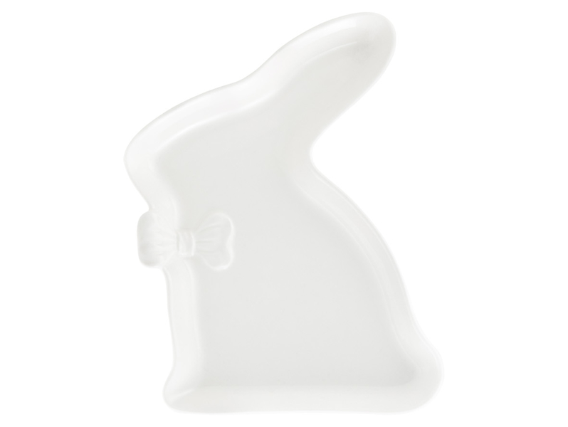 Talerz porcelanowy Zając 23 cm biały 940542