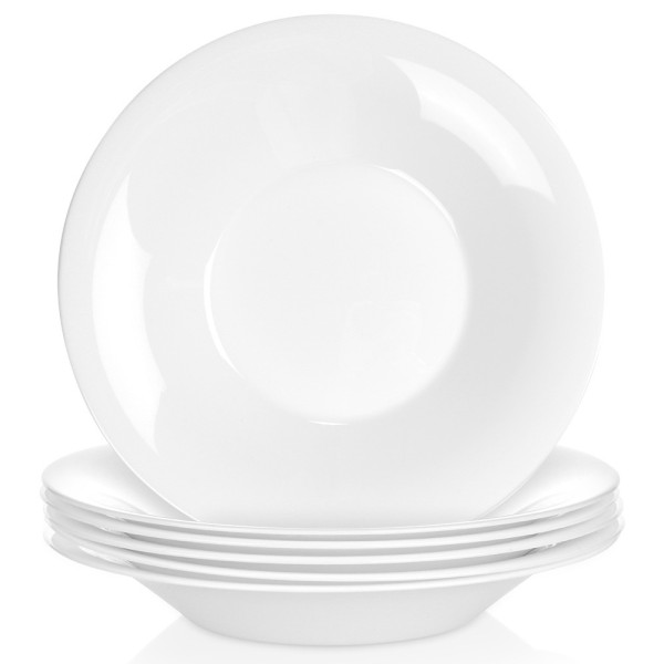 Talerze obiadowe głębokie szklane białe 21,5 cm, 400 ml 6 szt. 792944