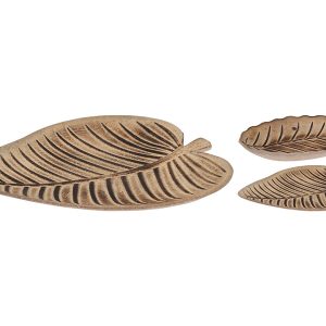 Talerzyk dekoracyjny drewniany Liść 22 cm 44588