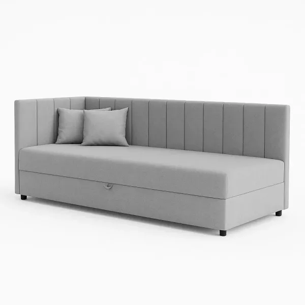 Tapczan łóżko jednoosobowe z pojemnikiem do salonu Sofaro 80x200 Szare 664648
