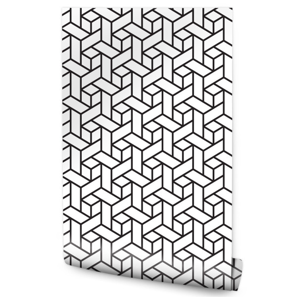 Tapeta Czarno-Białe Wzory Geometryczne 102697