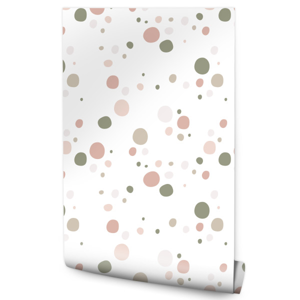 Tapeta Do Pokoju Dziecięcego Kropki W Pastelowych Kolorach 131421