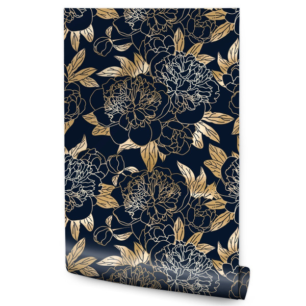 Tapeta Do Salonu Piwonie W Stylu Glamour 246156
