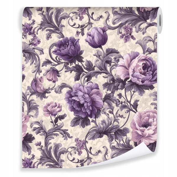 Tapeta Kwiaty Fioletowy Na Flizelinie Do Sypialni Salonu 50x1000 847631