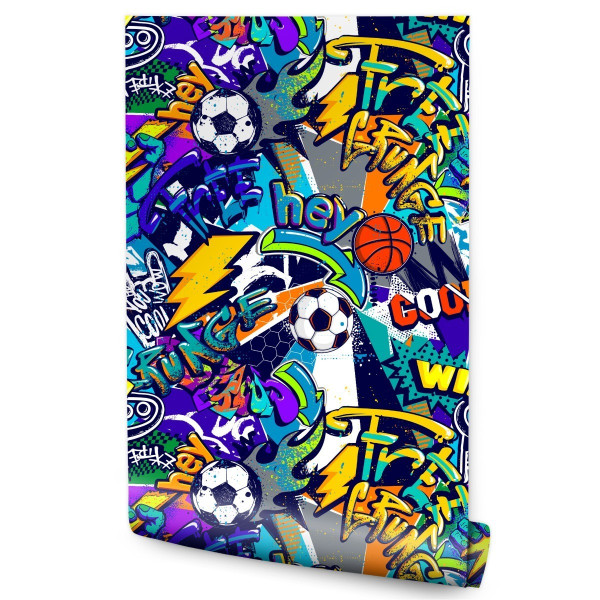Tapeta Młodzieżowa Kolorowe Graffiti Sport 96917