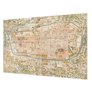 Tapeta Zabytkowa mapa las we mgle flizelina premium 104×70 1025117