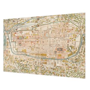 Tapeta Zabytkowa mapa las we mgle flizelina premium 152×104 1025208