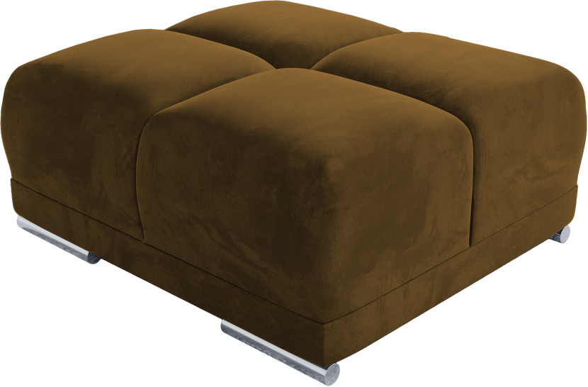 Tapicerowana pufa siedzisko podnóżek NUBES musztardowa 351361