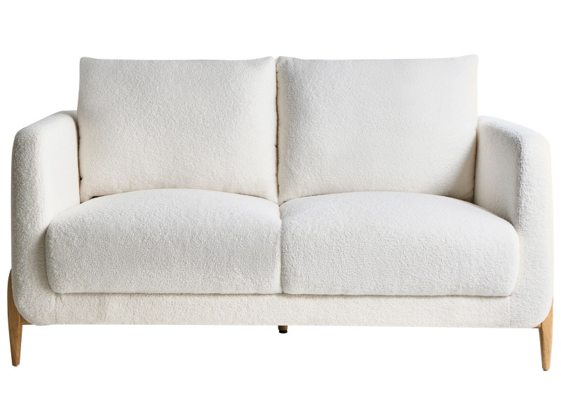 Tapicerowana sofa boucle 2-osobowa biała 866702
