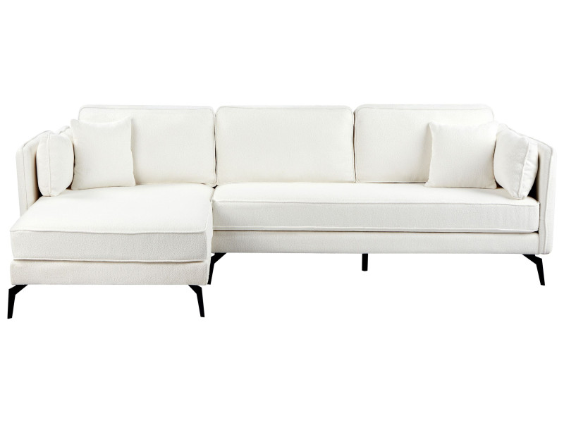 Tapicerowana sofa prawa narożna złamana biel 431229