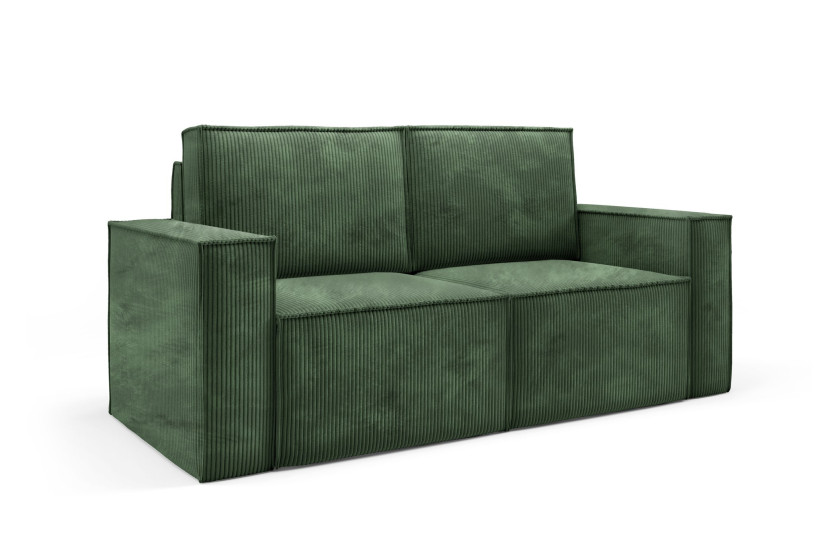 Tapicerowana sofa sztruksowa ORTO dwuosobowa Zielona 324450