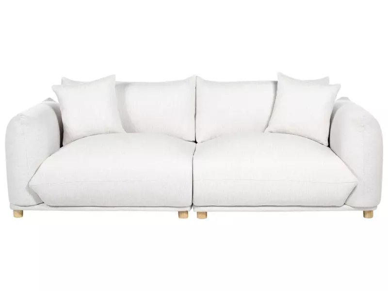 Tapicerowana sofa z poduszkami biała 191280
