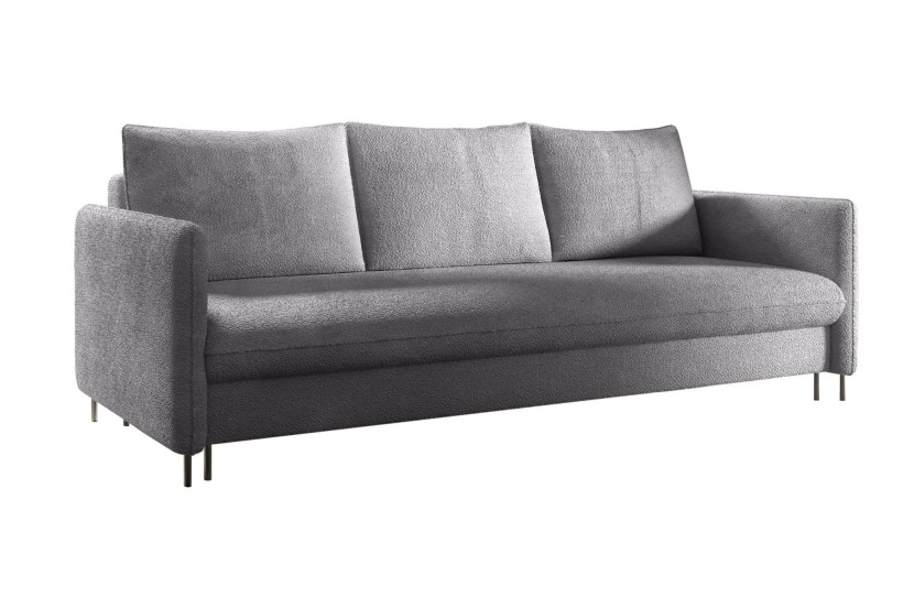 Tapicerowana szara sofa BELIS BOUCLE kanapa z funkcją spania 330175