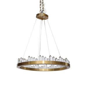Wenus Crystal okrągły ZŁOTY żyrandol z kryształkami 60cm 143641
