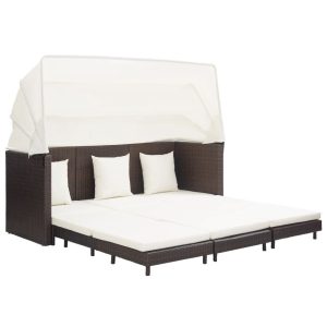 Wersalka Brąz Technorattan vidaXL 507884 Wersalka Brąz Technorattan vidaXL 507884