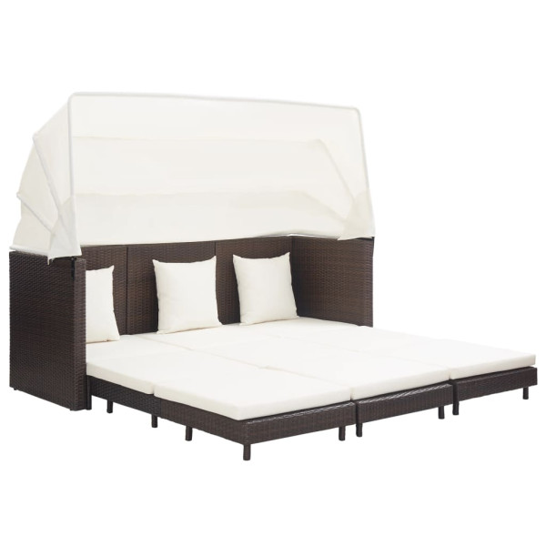 Wersalka Brąz Technorattan vidaXL 507884