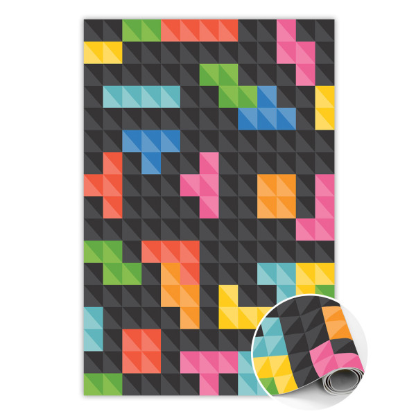 Wewnętrzny dywan winylowy Kostki tetris 80 x 120 cm 451050