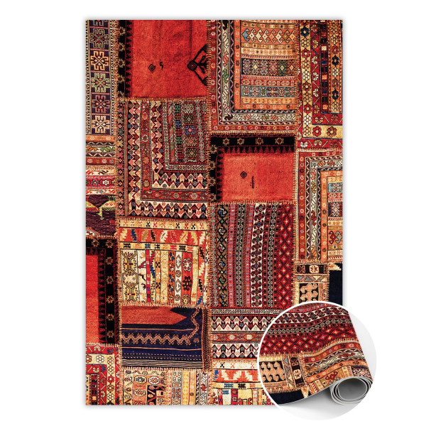 Wewnętrzny dywan winylowy Patchwork abstrakcja 100 x 150 cm 457196