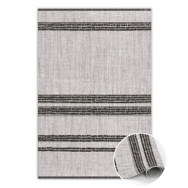 Wewnętrzny dywan winylowy Szary w linie 80 x 120 cm 459514