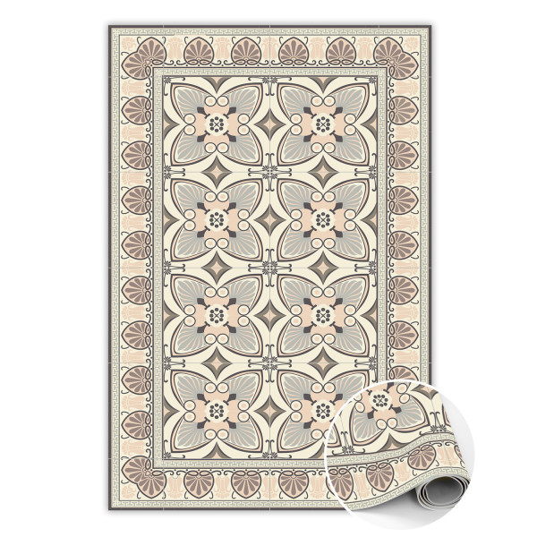 Wewnętrzny dywan winylowy Vintage pawie pióra 150 x 225 cm 466485