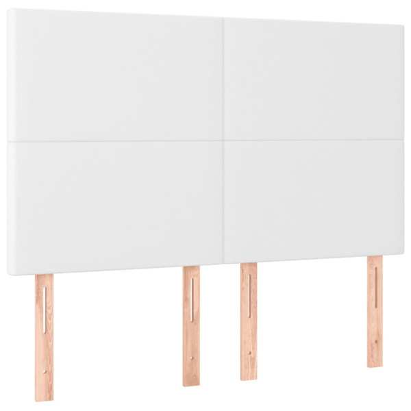 Wezgłowie Biały 144 x 5 x 118/128 cm Sztuczna skóra vidaXL 536250