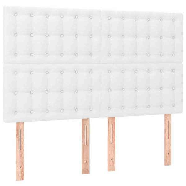 Wezgłowie Biały 144 x 5 x 118/128 cm Sztuczna skóra vidaXL 535020