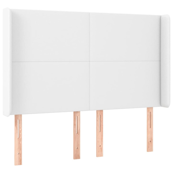 Wezgłowie Biały 147 x 16 x 118/128 cm Sztuczna skóra vidaXL 521183