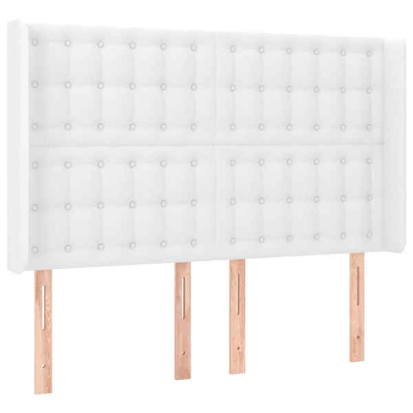 Wezgłowie Biały 147 x 16 x 118/128 cm Sztuczna skóra vidaXL 521228