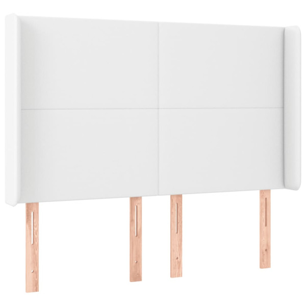 Wezgłowie Biały 147 x 16 x 118/128 cm Sztuczna skóra vidaXL 532425