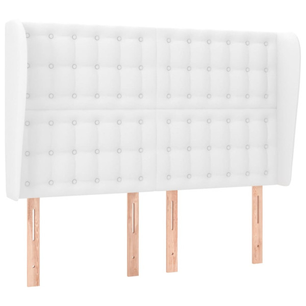 Wezgłowie Biały 147 x 23 x 118/128 cm Sztuczna skóra vidaXL 521261
