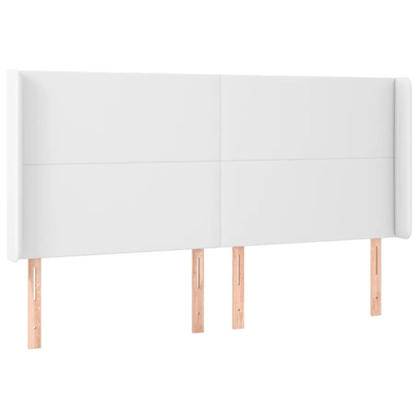 Wezgłowie Biały 163 x 16 x 118/128 cm Sztuczna skóra vidaXL 523273
