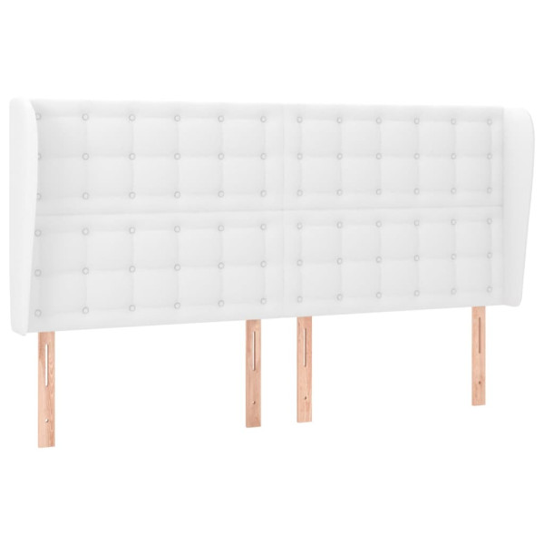 Wezgłowie Biały 163 x 23 x 118/128 cm Sztuczna skóra vidaXL 521185