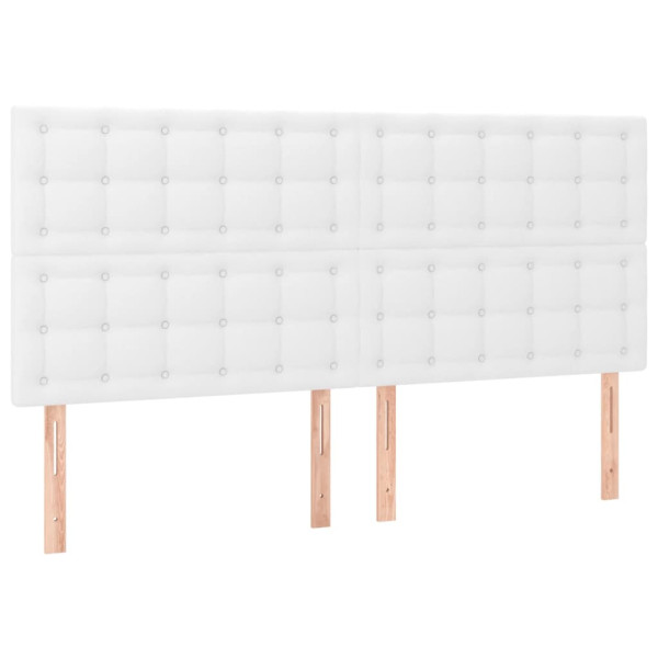 Wezgłowie Biały 180 x 5 x 118/128 cm Sztuczna skóra vidaXL 535420