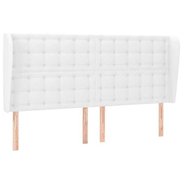 Wezgłowie Biały 183 x 23 x 118/128 cm Sztuczna skóra vidaXL 521229