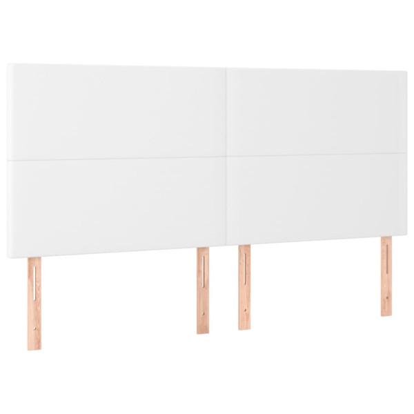 Wezgłowie Biały 200 x 5 x 118/128 cm Sztuczna skóra vidaXL 523123