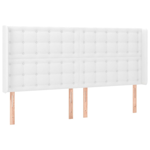 Wezgłowie Biały 203 x 16 x 118/128 cm Sztuczna skóra vidaXL 521051