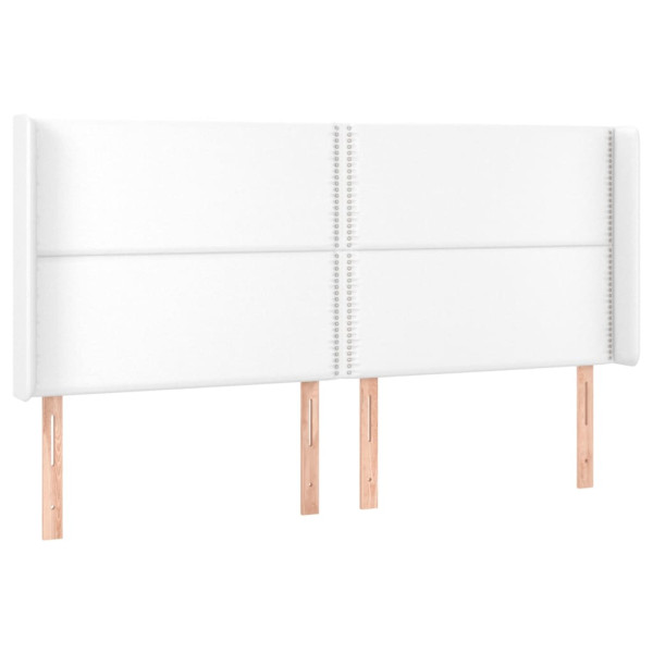 Wezgłowie Biały 203 x 16 x 118/128 cm Sztuczna skóra vidaXL 380128