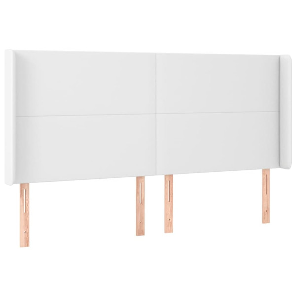 Wezgłowie Biały 203 x 23 x 118/128 cm Sztuczna skóra vidaXL 521129