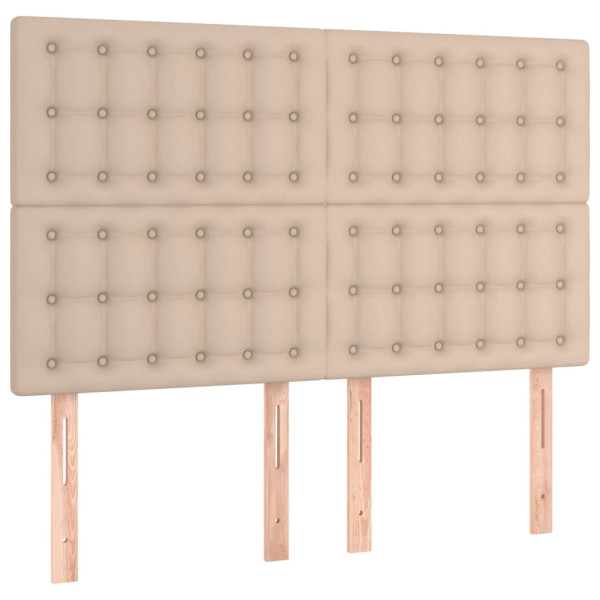 Wezgłowie Brąz 144 x 5 x 118/128 cm Sztuczna skóra vidaXL 535458